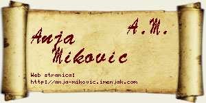 Anja Miković vizit kartica